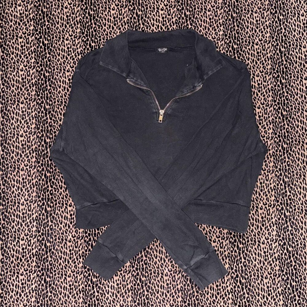 Black John Galt (Brandy Melville) Cropped Sweatshirt